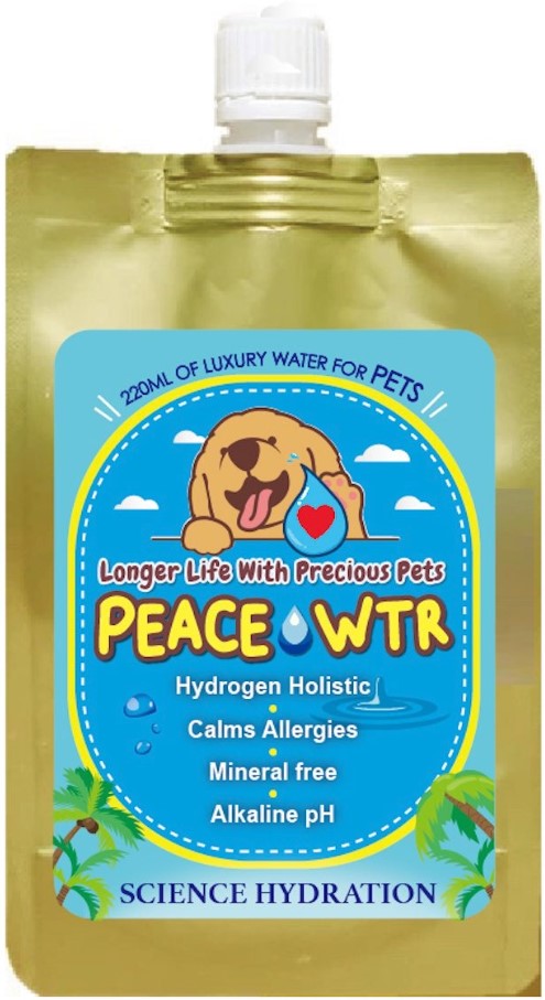 Hydrogen Holistic Calms Allergies Mineral Free Alkaline pH Science Hydration Longer Life For Precious Pets 220 ml of Luxury Water For Pets Formulated Specifically For Dogs